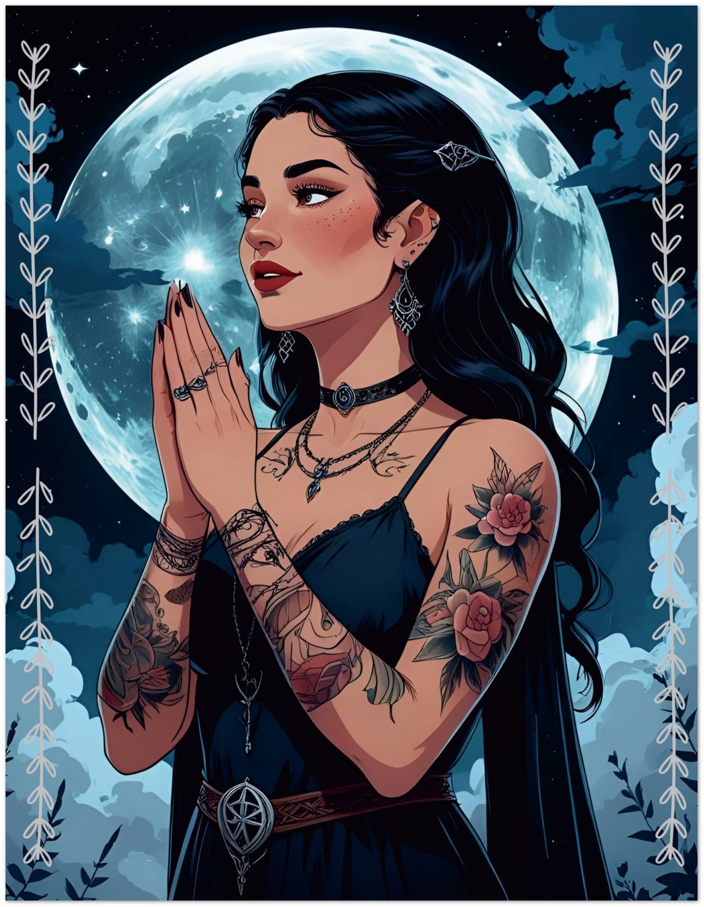 Inked Moon Witch Pack of 10 Greeting Cards (US & CA)