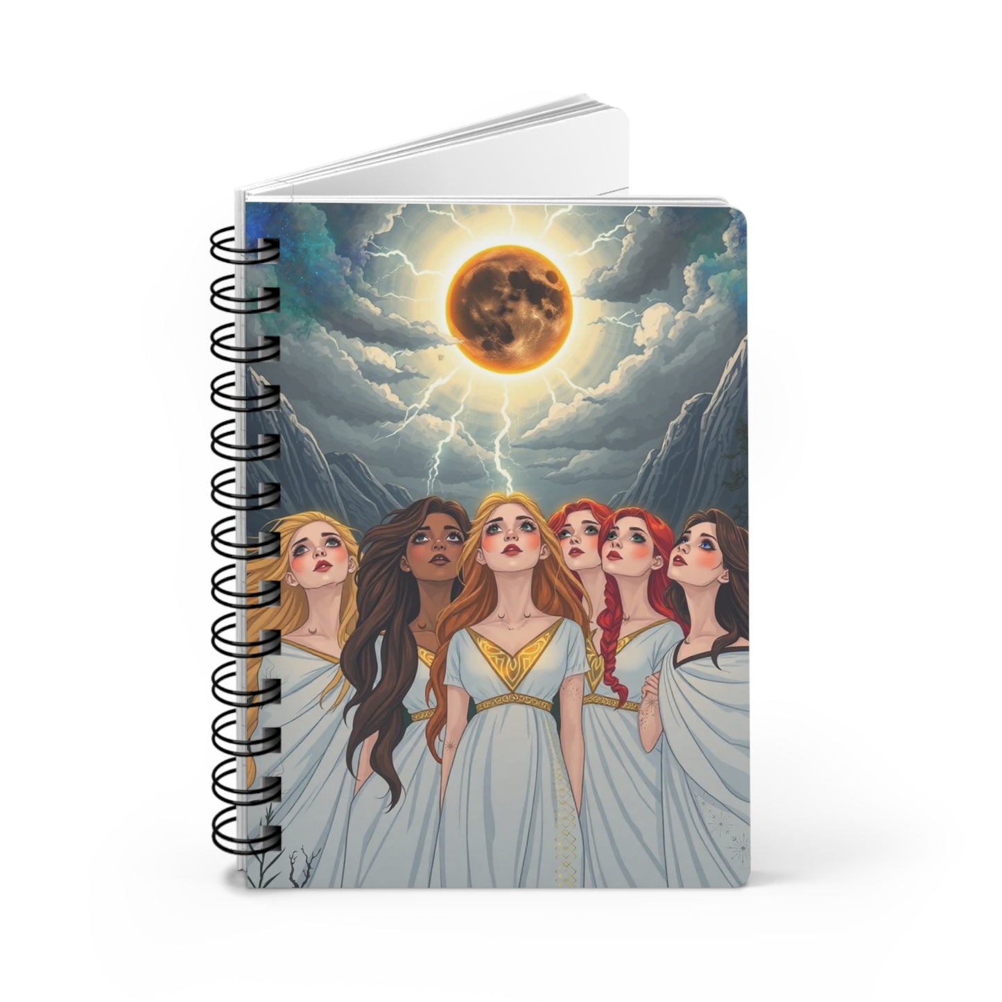 Eclipse Goddess Gathering Spiral Bound Journal 5x7 150 Lined Pages