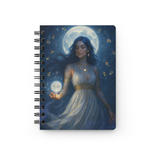 Lunar Zodiac Empress Spiral Bound Journal, Astrology Notebook Journal, Gift for Writers
