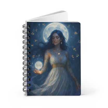 Lunar Zodiac Empress Spiral Bound Journal, Astrology Notebook Journal, Gift for Writers