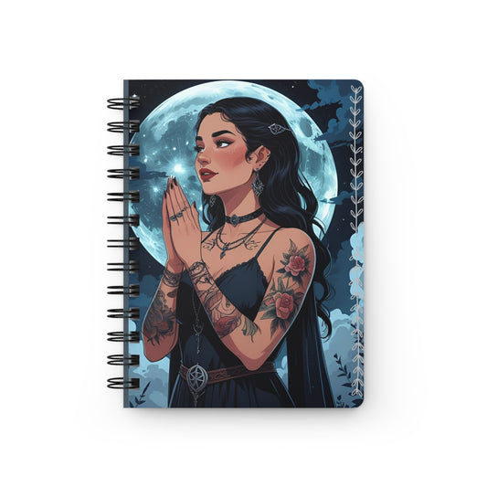 Inked Moon Witch Spiral Bound Journal, Witchcraft Notebook, Gift for Witches, Moon Phases Planner, Dark Aesthetic Journal, Spell [...]