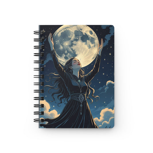 Moon Witch Mystical Moon Spiral Bound Journal - Ideal for Witches, Writers, or Dreamers, Perfect for Journaling, Gift, Planner, or Sketchbook