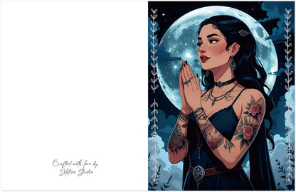 Inked Moon Witch Pack of 10 Greeting Cards (US & CA)